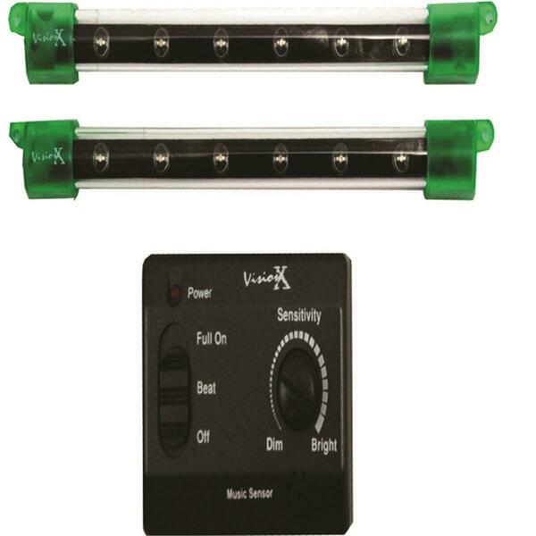 Vision X Lighting 4005136 6 in. LED Bars Green, 2PK HIL-M6G